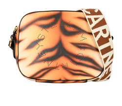 Logo Tiger Camera Bag, Faux Leather, Orange/Brown, 700266, DB, 3*